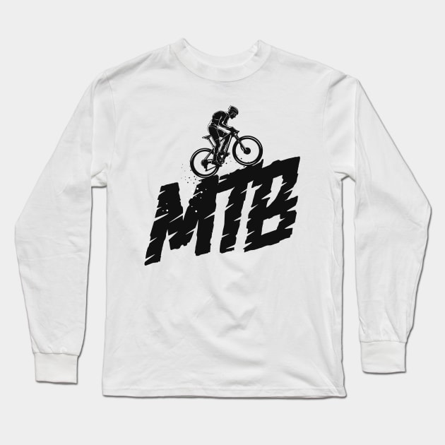 mountain biking Long Sleeve T-Shirt by Planet of Tees